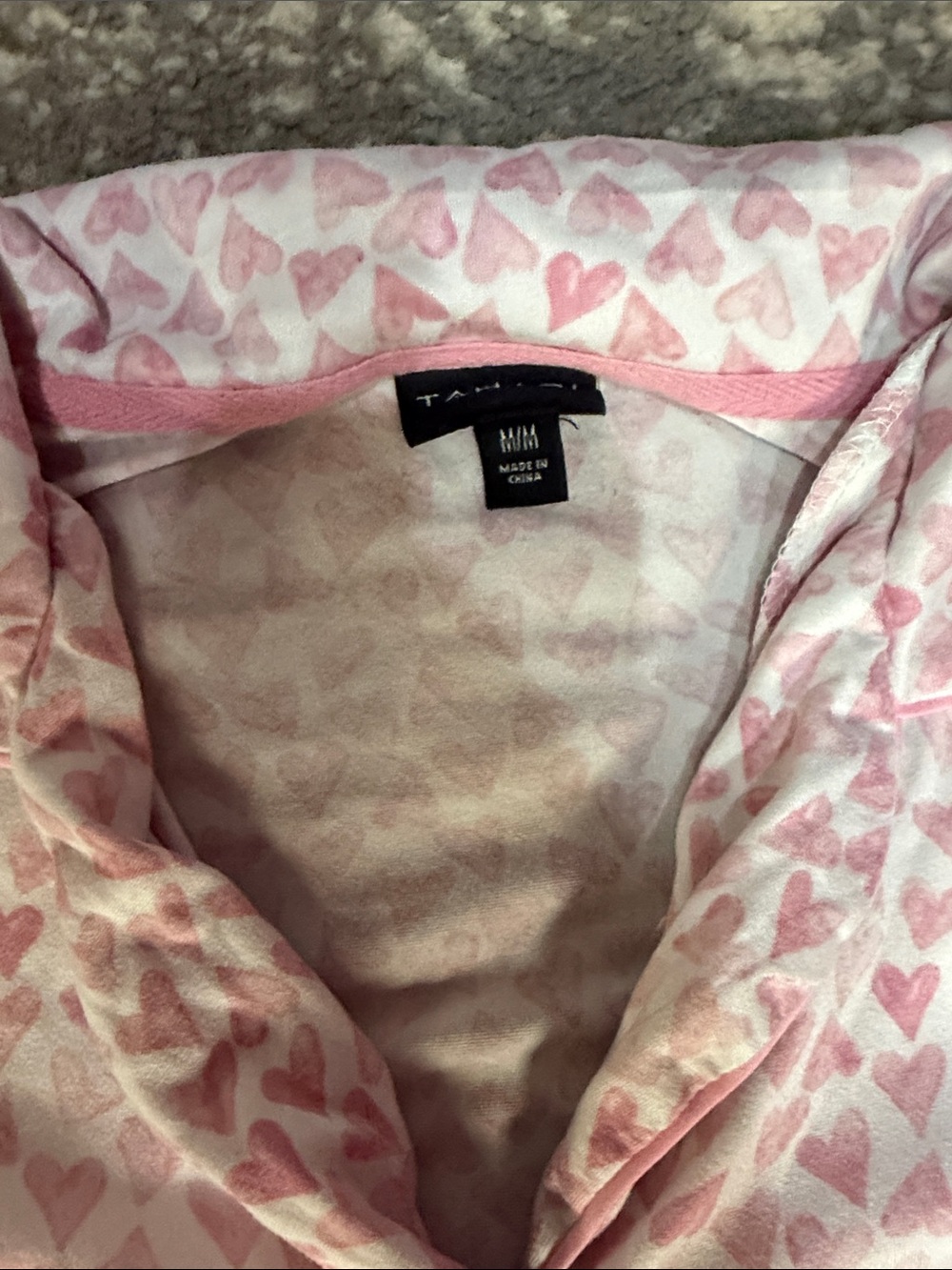 Tahari Pink & White Heart-Print Short Pajama Set - Picture 3 of 3